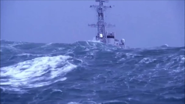 Military ship in extreme storm_Moment_Moment