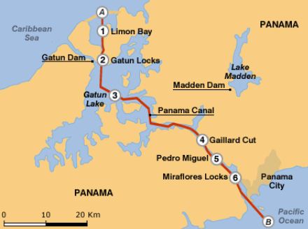Panama Canal Map
